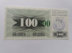 Bosnia 100 000 Dinari 1992 -UNC SUPRATIPAR foto