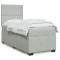Gossi pat box spring cu saltea, gri deschis, 100x200 cm, catifea