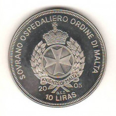 SV * Malta 10 LIRAS 2005 * PAPA IOAN PAUL II Oaspete al Ordinului Cavalerilor