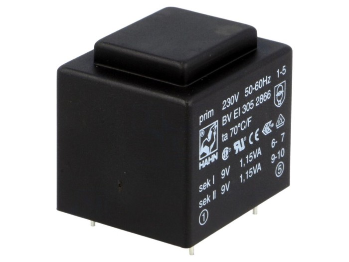 Transformator &icirc;ncapsulat 2,3VA 230V 9V