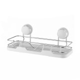 Raft Baie/Bucatarie, Metalic, Alb, 35cm - Suport Depozitare Autoadeziv, Montaj Fara Gaurire, Rezistent la Coroziune