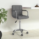 VidaXL Scaun de birou pivotant, gri deschis, material textil