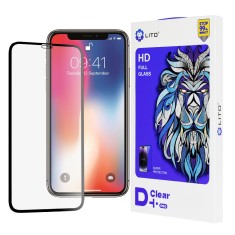 Folie sticla iPhone X, iPhone 10 Lito D+ Pro Clear, negru foto
