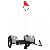 Cumpara ieftin Remorca de bicicleta, gri, textil oxford si fier