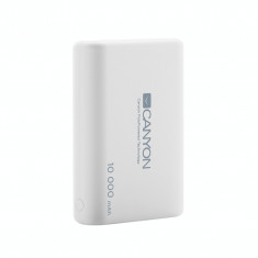 Baterie externa Canyon CNS-CPBP10, 10.000 mAh, Smart IC, Alb foto