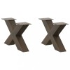 VidaXL Picioare pentru măsuță de cafea &icirc;n formă de X, 2 buc., oțel natural, 50x(30-31) cm 4012939