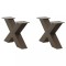 vidaXL Picioare pentru măsuță de cafea &icirc;n formă de X, 2 buc., oțel natural, 50x(30-31) cm 4012939