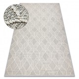 Covor JERSEY 19231 gri - Geometric, structurale, bucla BOHO, 200x290 cm