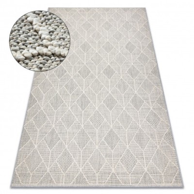 Covor JERSEY 19231 gri - Geometric, structurale, bucla BOHO, 200x290 cm foto