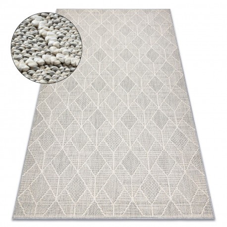 Covor JERSEY 19231 gri - Geometric, structurale, bucla BOHO, 200x290 cm