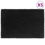 Cumpara ieftin Covoras de usa, 5 buc., negru, 40x60 cm, fibre de cocos