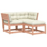 Set mobilier de gradina cu perne, 3 piese, lemn masiv douglas