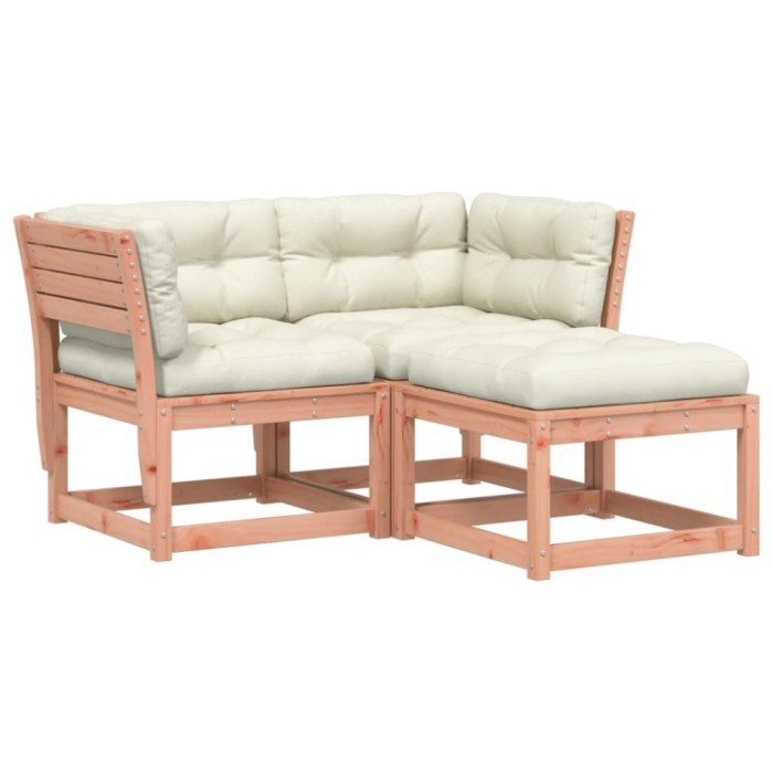 Set mobilier de gradina cu perne, 3 piese, lemn masiv douglas