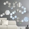 Set 29 Oglinzi Decorative Hexagonale Argintii Acrilice MyStyle, Perete, Sufragerie, Dormitor, 18/16 cm
