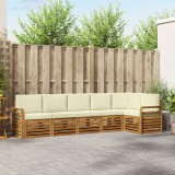 vidaXL Seturi de canapele 6 pcs Natural și Crem Lemn Solid de Acacia 3374890