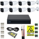 Kit supraveghere Dahua 8 camere 2MP IR 40m Lentila 2.8mm IP67, DVR 8 canale 1080N/720p, Accesorii montaj + Autocolant Rovision SafetyGuard Surveillanc