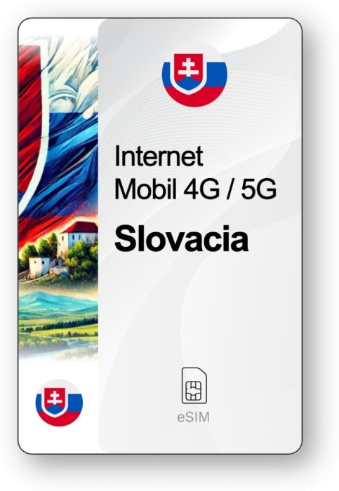 eSIM Internet Slovacia, valabil 30 zile, trafic 20 GB