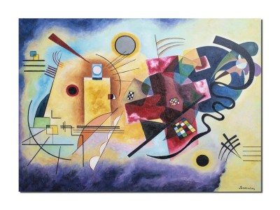 Tablou celebru abstract pictat manual, Yellow Red Blue, 120x90cm ulei pe panza, reproducere Wassily Kandinsky foto