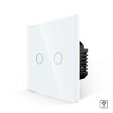 &Icirc;ntrerupător touch smart dublu Luxion LXD-WT2-201G-W, Wi-Fi, alb