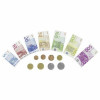 Set de joaca Bancnote/monede Euro Goki, 116 piese, hartie/plastic, 3 ani+