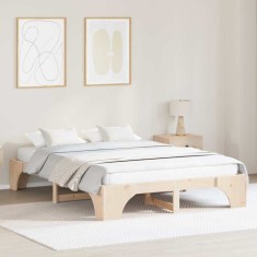 vidaXL Cadru de pat Lemn de pin masiv 140 x 200 cm Lemn masiv de pin 872944