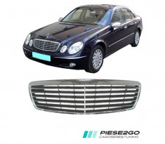 Grila radiator Mercedes E CLASS W211 2004|2005|2006 negru/crom foto