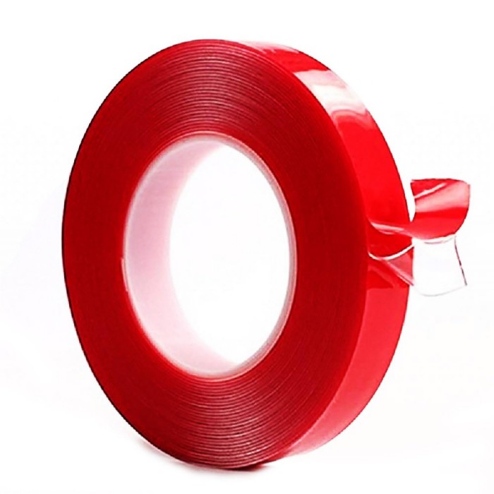 Banda adeziva dublu fata acrilica transparenta, 10mm x 3m, super rezistenta