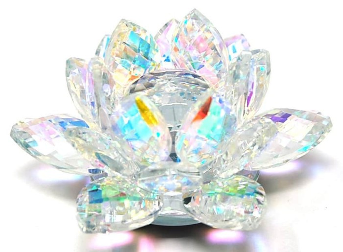 Floare de lotus curcubeu &amp;#8211; deschis din cristal