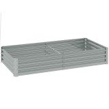Outsunny Jardinieră Oțel 180x90x30 cm Gri Argintiu Fund Deschis Galvanizat Ridicat Rezistent