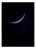 Tablou Canvas, "Luna &icirc;n zori de noapte", Lună, Umbre, Mister, Noapte, Serenitate, 26 x 39 cm, CMCLASS