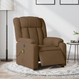 VidaXL Fotoliu electric de masaj rabatabil, maro, textil