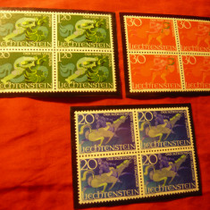 Serie Liechtenstein 1967 - Basme , 3 valori in blocuri de 4val.