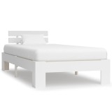 Cumpara ieftin Cadru de pat, alb, 90 x 200 cm, lemn masiv de pin