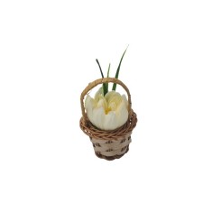 Cosulet, aranjament floral trandafiri "Cosulet cu flori", flori de sapun, model floare de nufar, m2, 30x17x15 cm