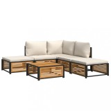 Cumpara ieftin Set de canapele gradina cu perne, 6 piese, lemn masiv acacia