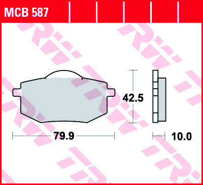 Set placute frana fata TRW MCB587 - Yamaha XV 535 H Virago (88-94) - XV 535 N Virago (988-93) 4T 535cc