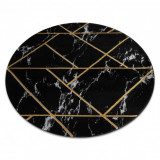 Exclusiv EMERALD covor 2000 cerc - glamour, stilat, marmură, geometric negru / aur, cerc 160 cm