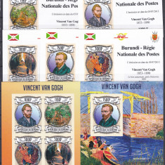 DB1 Pictura Post - Impresionism Vincent Van Gogh Burundi set + 5 MS + SS MNH ndt