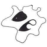 Cutit tactic de vanatoare DEPOX&reg;, Broken Trust, 8 cm, teaca cu lant inclusa, negru