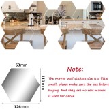 Set 32 Oglinzi Acrilice Decorative Hexagonale, CBD CORAL BEST DEALS, Model L, 12x11x6.5cm, Autoadezive 12 cm 6.5 cm 0.2 cm Argintiu cromat 32 13.5 cm