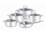 Set 5 piese inox Gracia Metalac Oala 20, Oala 24, Caserola 22, Cratita 22, Tigaie 24
