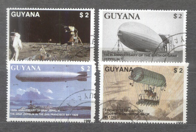 Guyana 1989 Zeppelins Mi.2485-88 used M.066