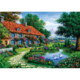 Puzzle 1500 piese - Garden With Swans, Jad