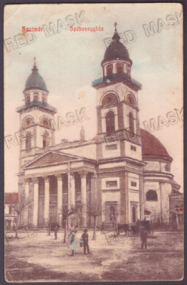 5068 - SATU-MARE, Church, Romania - old postcard - used - 1908 foto