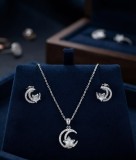 Cumpara ieftin Set din Argint 925 , zMoon Star, - Colier E i Cercei cu Sidef E i Zirconiu