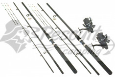 Set 2 Lansete Feeder 3.6m Cu Mulinete WB HFL 8 Rulm.Si Baitrunner foto