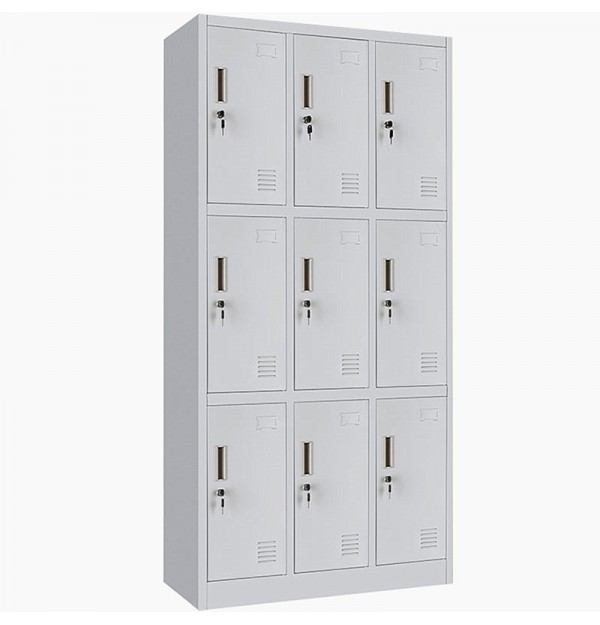 Vestiar metalic Premium Asamblat pentru valori cu 9 compartimente si picioare, 900x450x1800 mm (LxlxH), PLUS