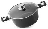 Oala MagicHome Black Line 24 cm, 4 L, cu capac si strat antiaderent