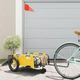 VidaXL Remorcă de bicicletă, galben, textil oxford și fier