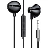Casti in ear Yaofang, 3.5 mm, bas, microfon si controller, negru